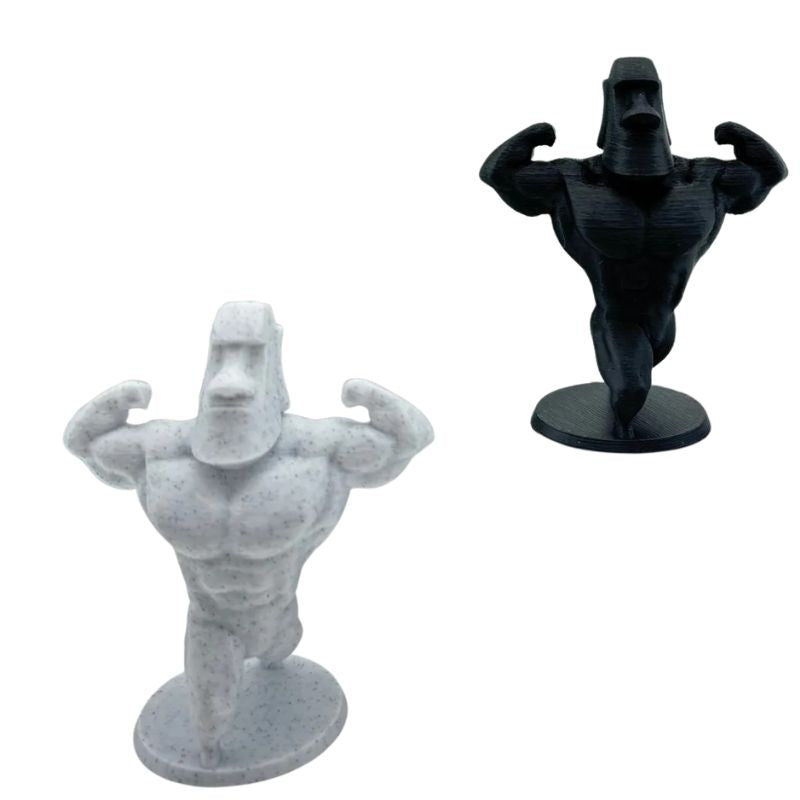 Sculpture Moai Musclé Avec Posture Puissante Décorative