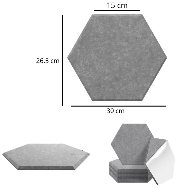 Panneau Mural Acoustique Hexagonal Auto Adhésif