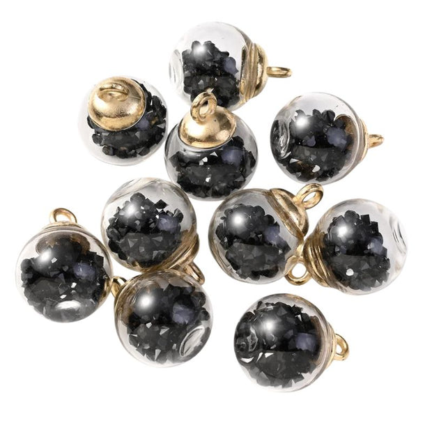 Décorations de Noël Boules en Verre Remplies de Cristaux