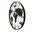 Horloge Monde Murale Design Avec Chiffres Romains Dorés