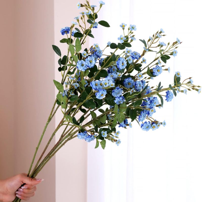 Fleur Artificielle Bleu Tige Élancée Et Ramifiée