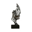 Sculpture Visage Doré Avec Main Expressive En Design Abstrait