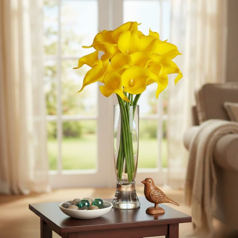 Fleur Artificielle Jaune Avec Style Décoratif Moderne