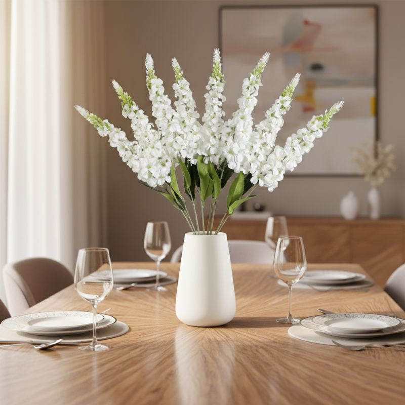 Fleur Artificielle Blanc Tiges Longues Style Naturel