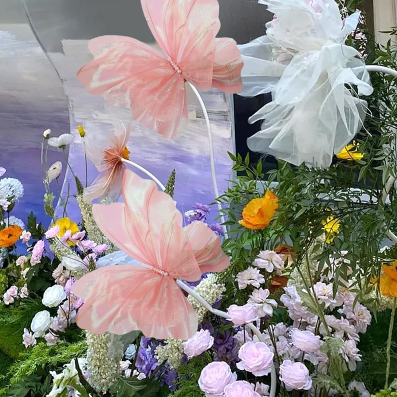 Décoration Festive Papillon 3D Géant en Tulle