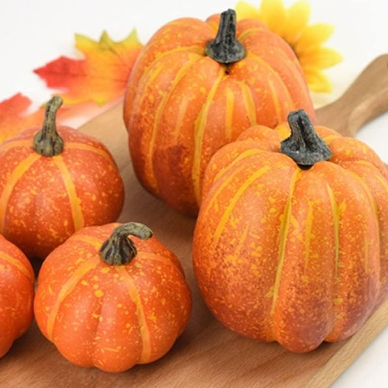 Décorations Halloween Ensemble de Citrouilles Artificielles Lot de 7