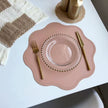 Set De Table Cuir En Forme De Fleur Antidérapant Et Lavable