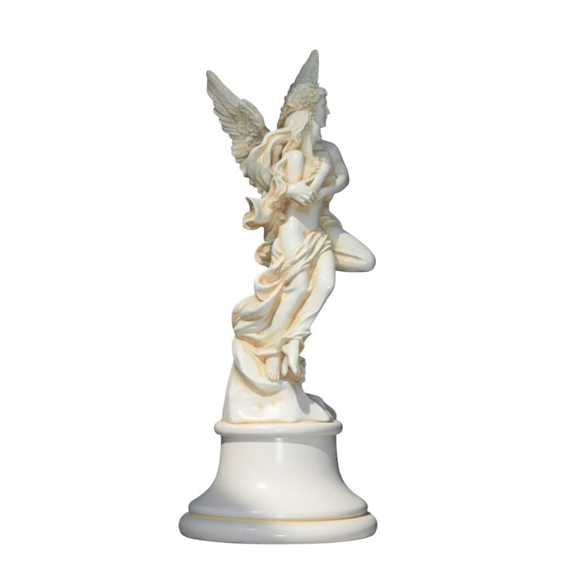Sculpture Grecque Ange Ailé En Scène Romantique