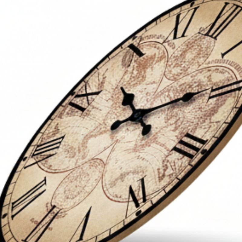 Horloge Monde En Bois Avec Design Carte Géographique Vintage