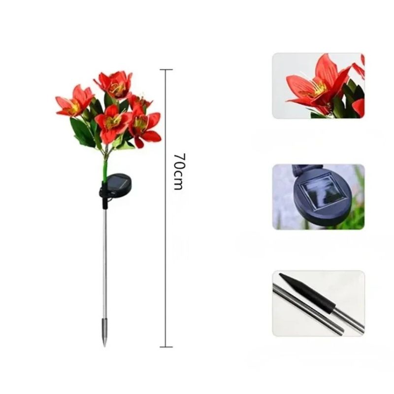 Éclairages Solaires de Jardin Design Orchidées Lumineuses