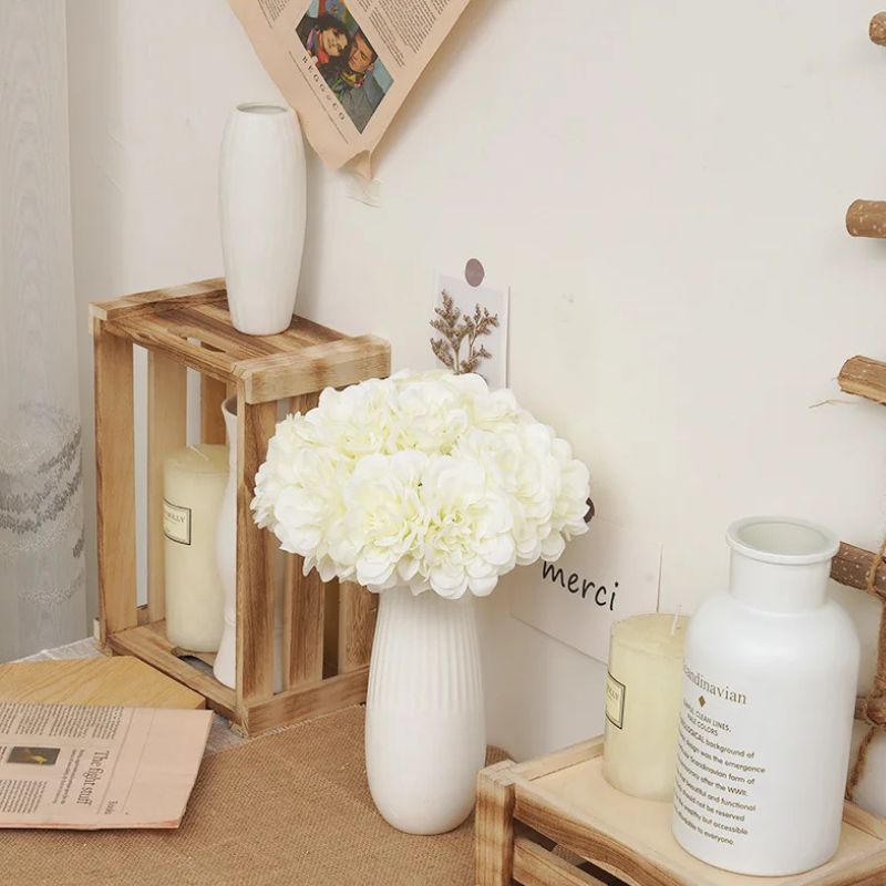 Fleur Artificielle Blanc Pivoine Effet Soie Élégant