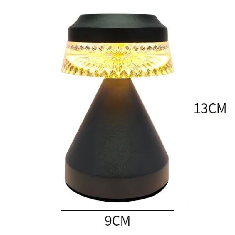 Lampe Champignon Année 70 Noire Avec Effet Cristal Lumineux