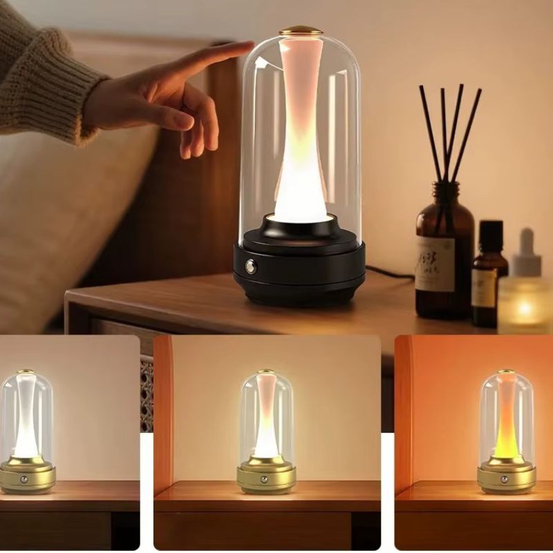 Lampe Champignon Tactile Rechargeable Avec Effet Bougie Apaisant