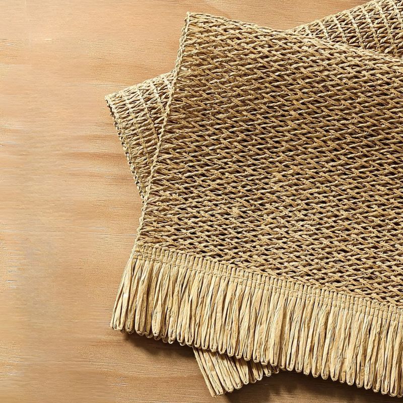 Set De Table En Papier Rectangulaire Rustique 4 Pièces