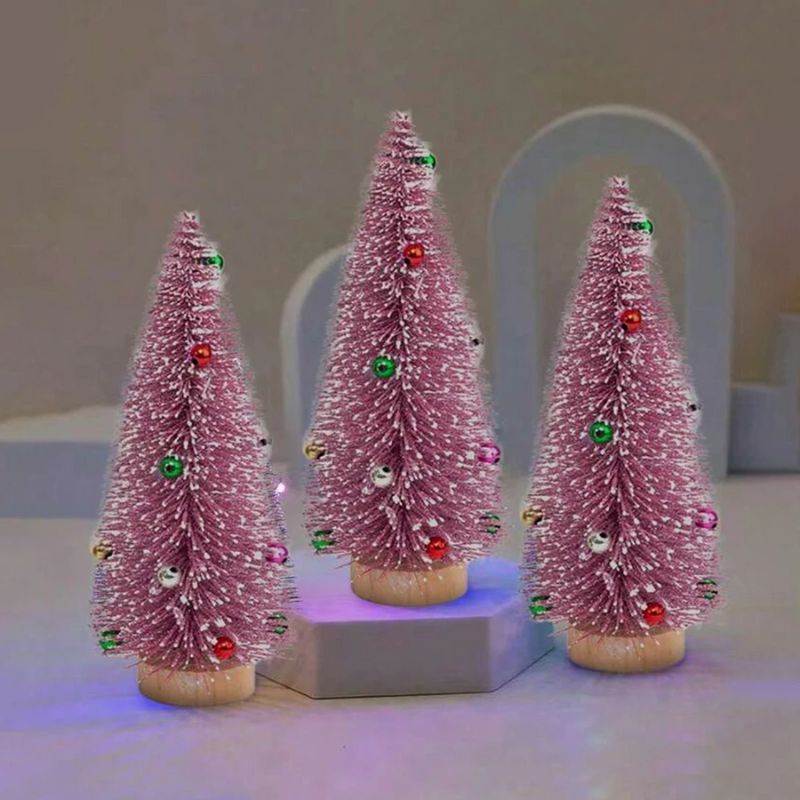 Sapin De Noël Miniature Avec Boules Colorées