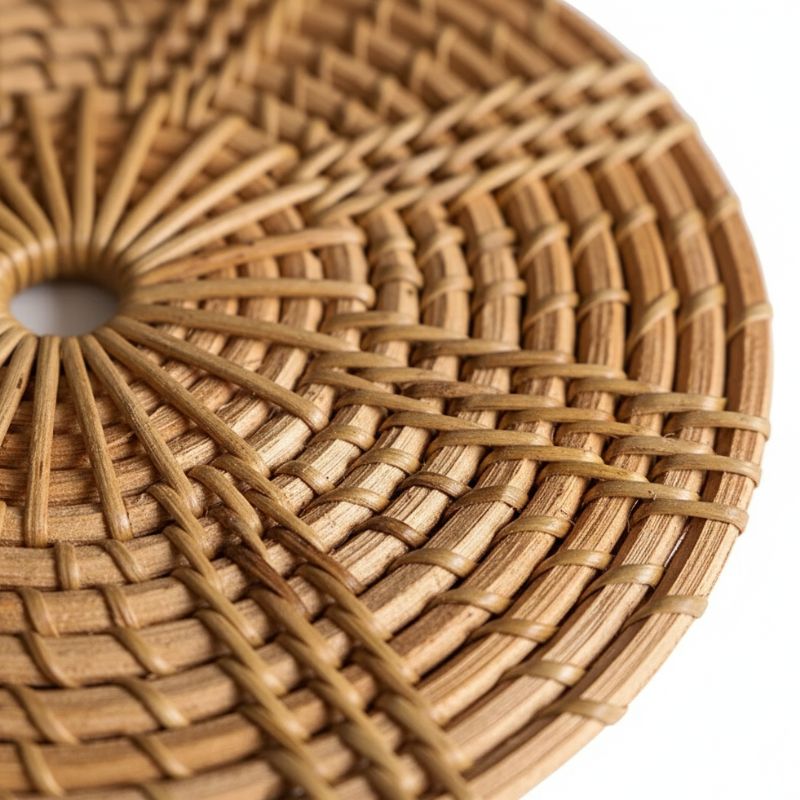 Set De Table Rotin Rond Naturel