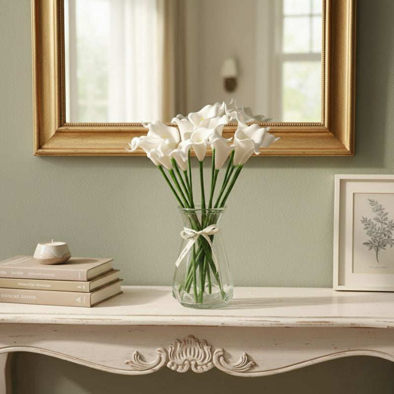 Fleur Artificielle Beige Avec Callas Réalistes Pour Ambiance Épurée