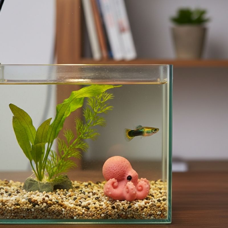 Décoration Terrarium Avec Figurine Pieuvre Miniature