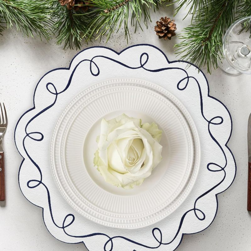 Set De Table Avec Finition Brodée Raffinée 10 Pièces