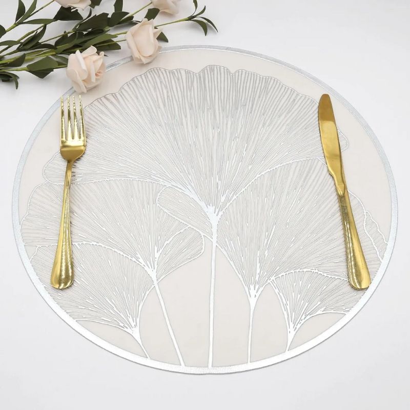 Set De Table Vinyle Feuille Métallique Chic Et Moderne 6 Pièces