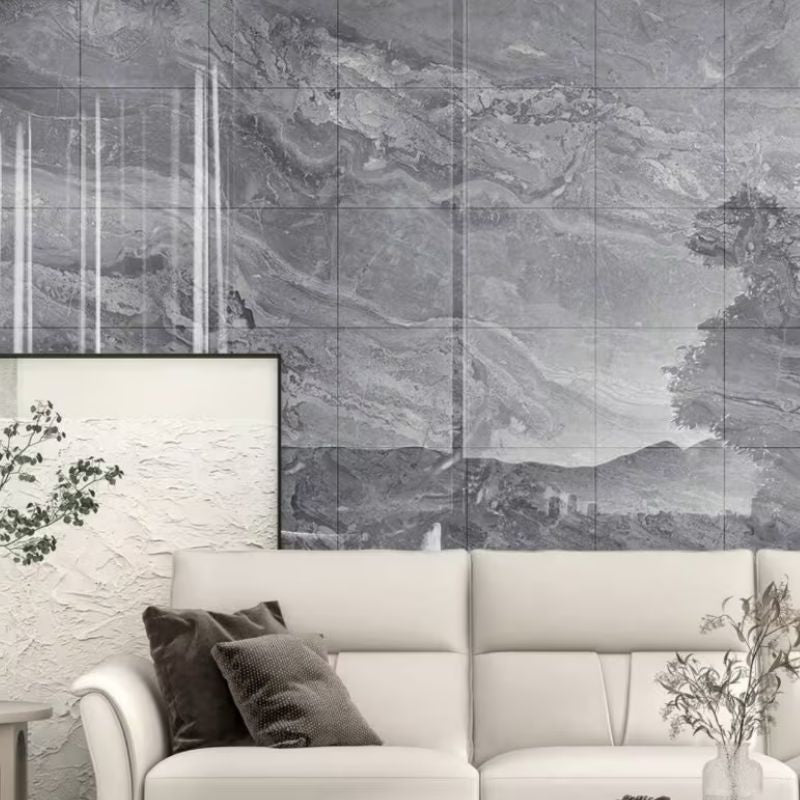 Panneau Mural PVC Effet Marbre Gris