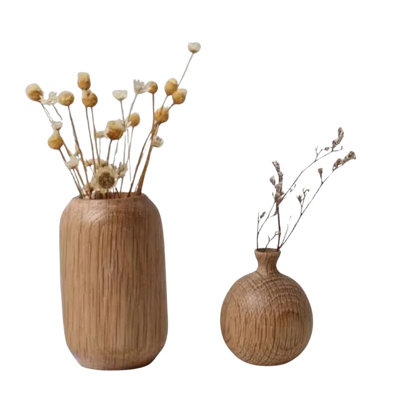 Vase de Table en Bois Rustique