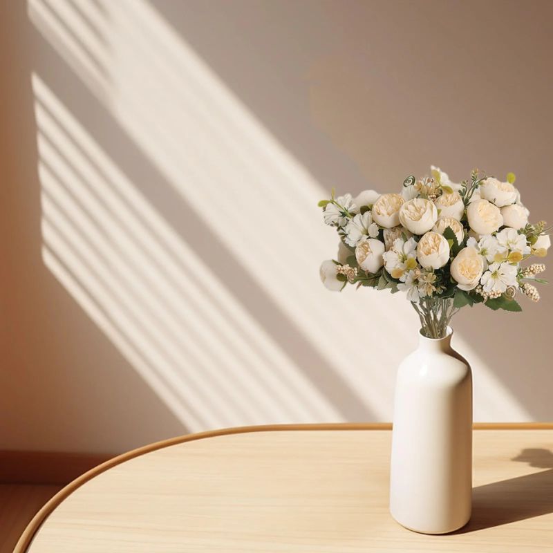 Fleur Artificielle Beige Avec Arrangement Floral