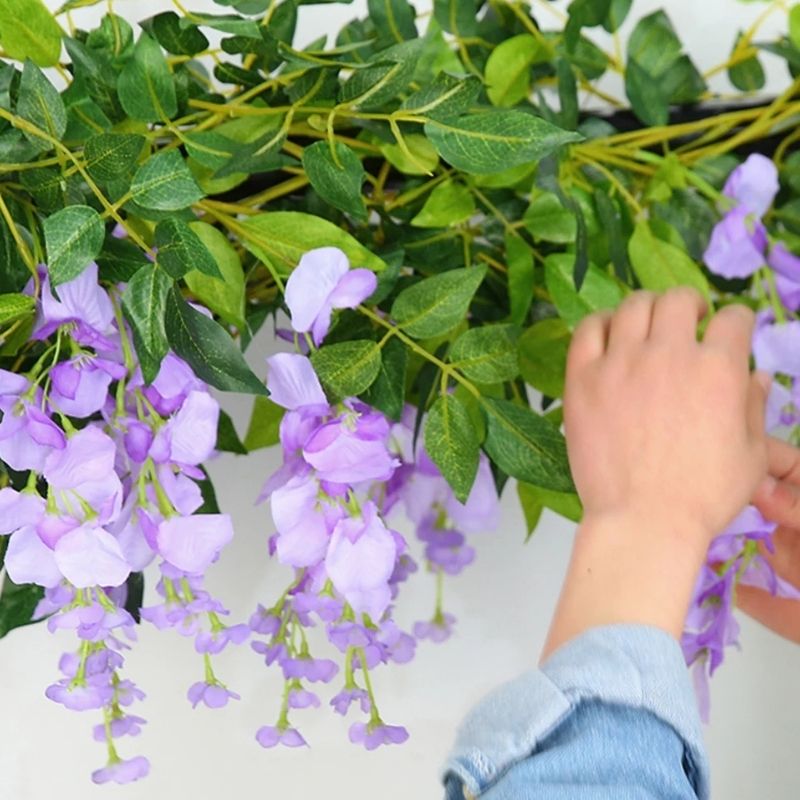 Guirlande De Fleurs Artificielles Avec Glycine Retombante