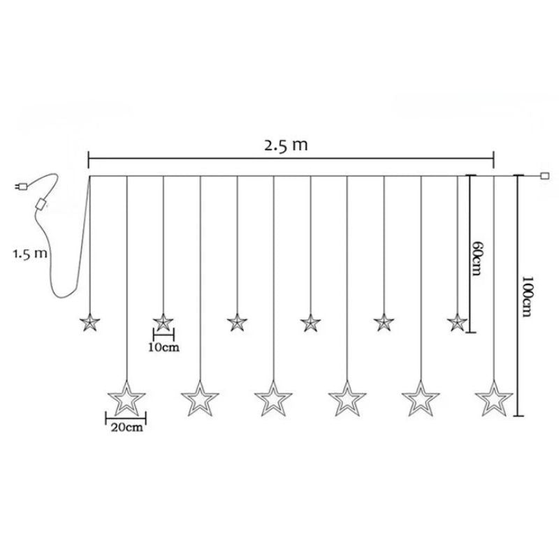 Rideau Lumineux Led Etoiles