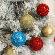 Décorations de Noël Boules Pailletées 6 cm
