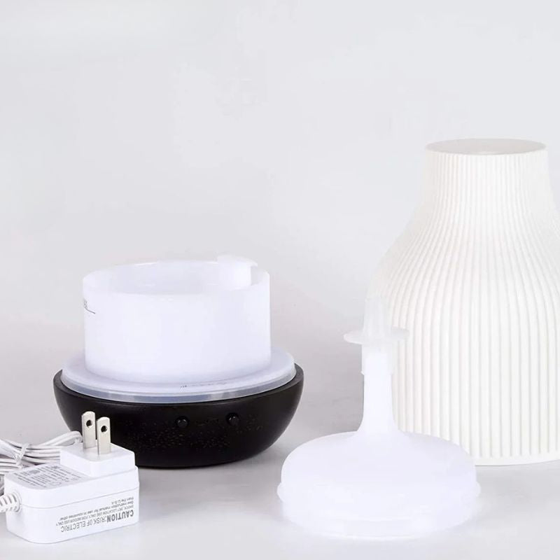 Diffuseur D’Huiles Essentielles Design En Céramique Avec Base En Bois