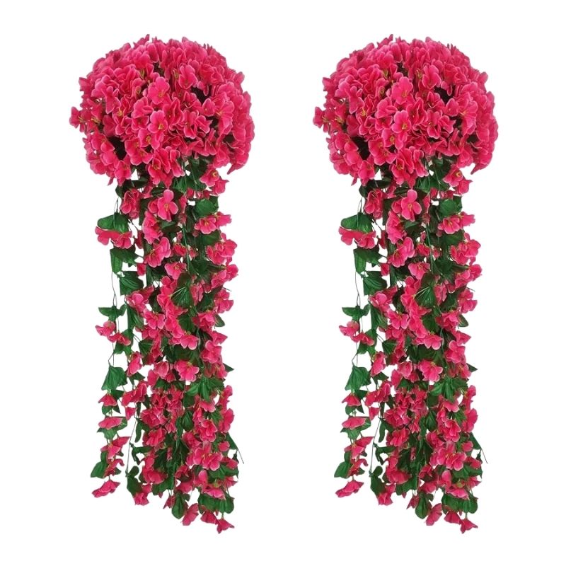 Guirlande De Fleurs Artificielles Avec Roses De Vigne Retombantes