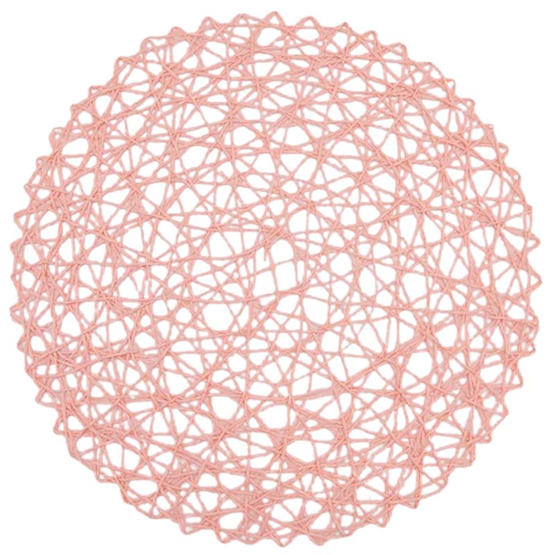 Set De Table En Papier Rond Tissé Style Bohème Élégant 6 Pièces