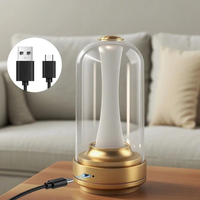 Lampe Champignon Tactile Rechargeable Avec Effet Bougie Apaisant