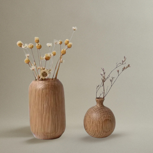 Vase de Table en Bois Rustique