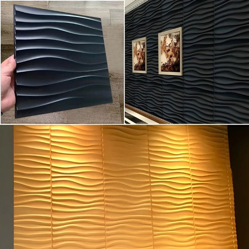 Panneau Mural 3D Ondulé Auto Adhésif