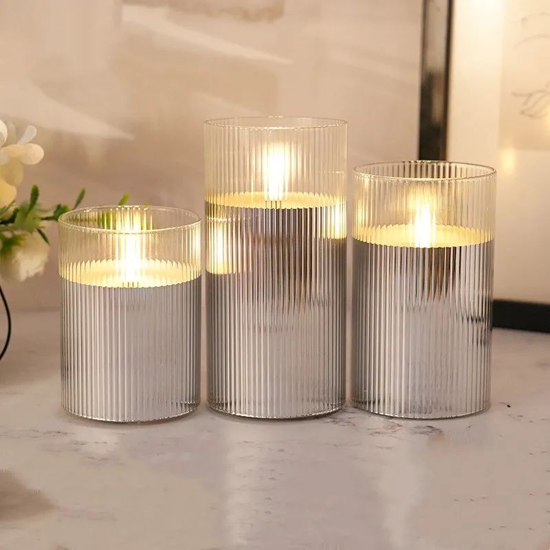 Éclairages De Table Élégants Avec Verre Strié