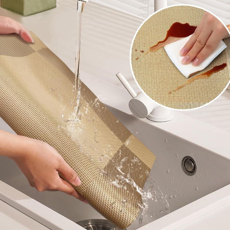 Set De Table Vinyle Doré Brillant Résistant À La Chaleur