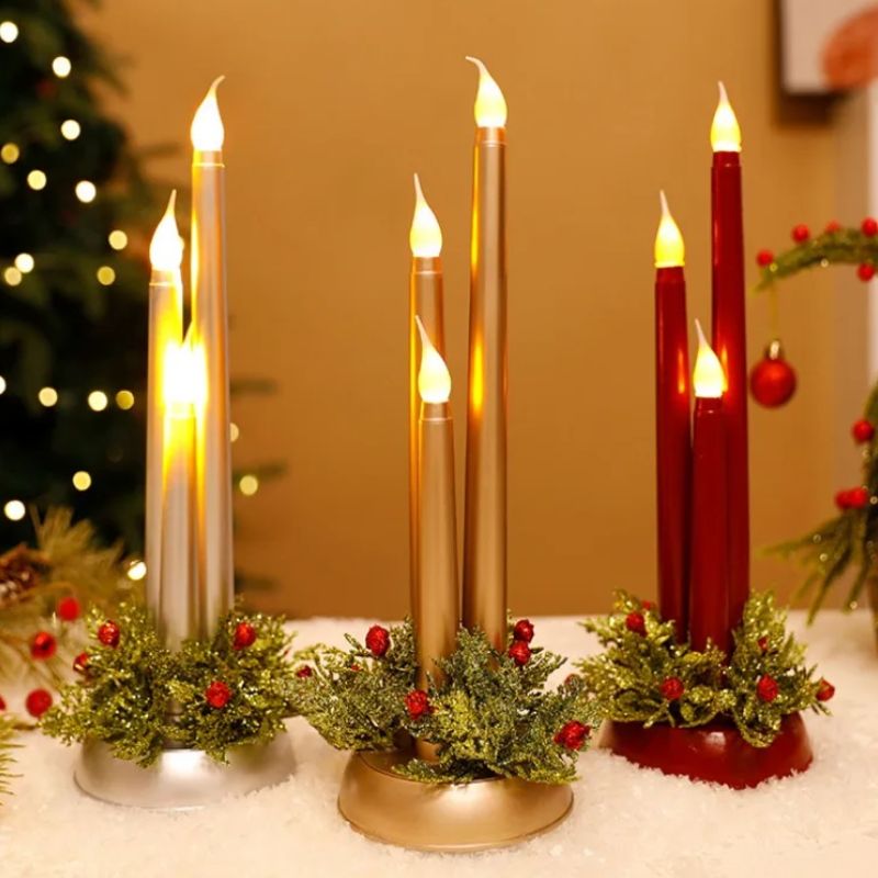 Bougie Led Avec Flamme Vacillante Lot de 3 Pièces