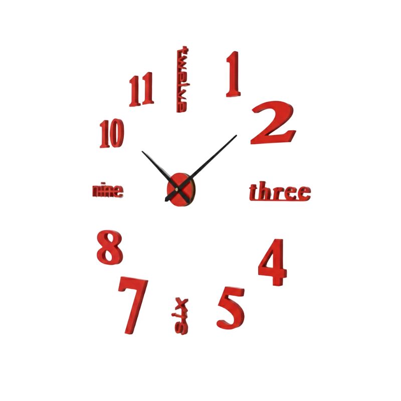 Grande Horloge Murale Autocollante 3D