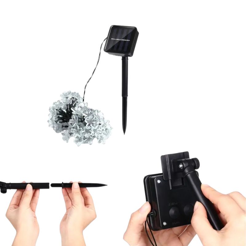 Guirlandes Solaires LED Fleurs Lumineuses