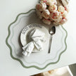 Set De Table Cuir Design Fleur Bord Ondulé