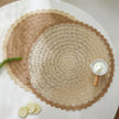Set De Table En Papier Rond Tissé Naturel Et Élégant