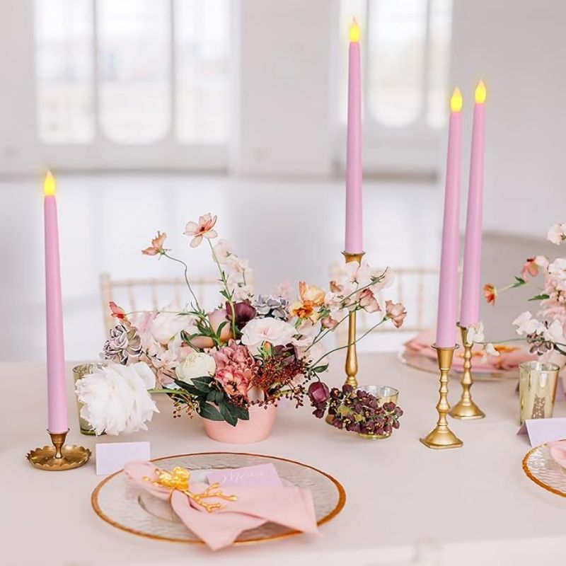 Bougies LED Coniques Avec Flamme Réaliste Lot de 12