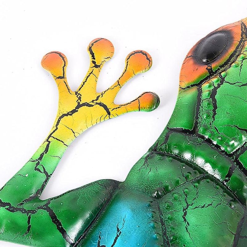 Sculpture Gecko En Métal Avec Couleurs Vives