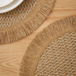 Set De Table En Papier Bohème Rond Avec Franges Naturelles