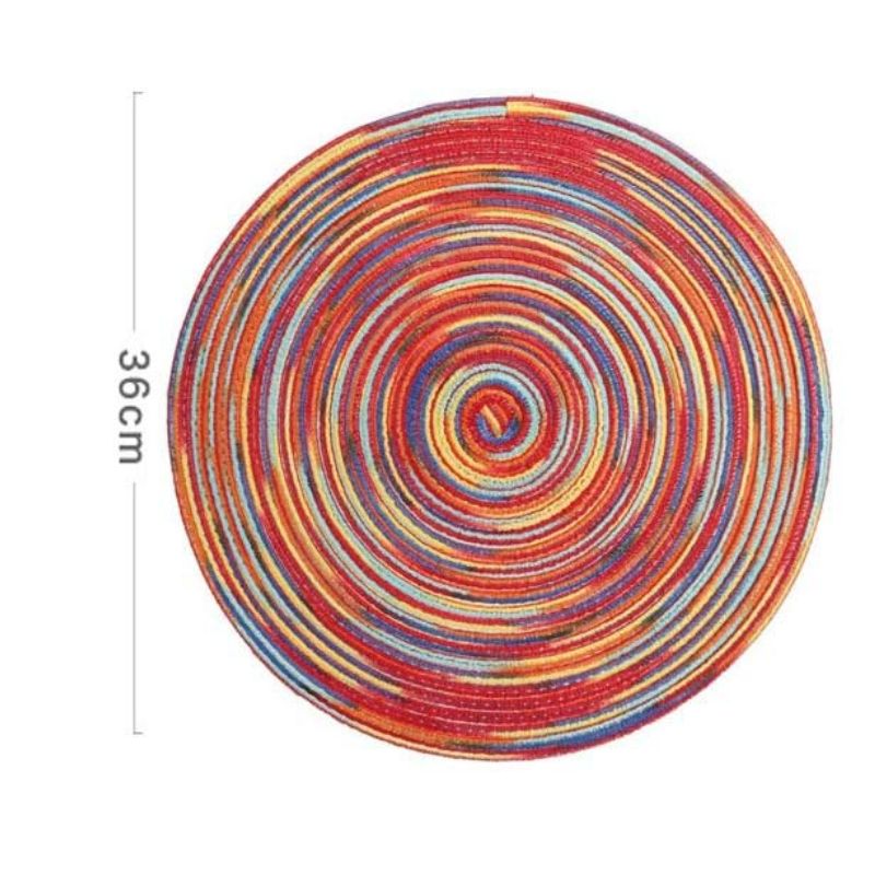 Set De Table Vinyle Rond Moderne Durable Et Facile À Nettoyer