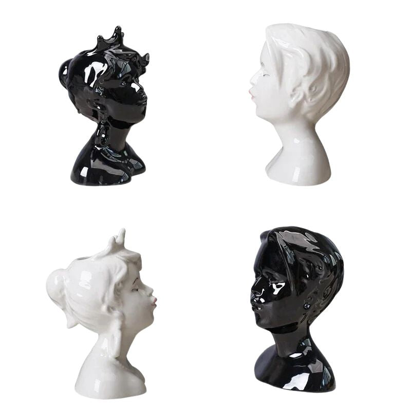 Vase Tête Baiser Romantique