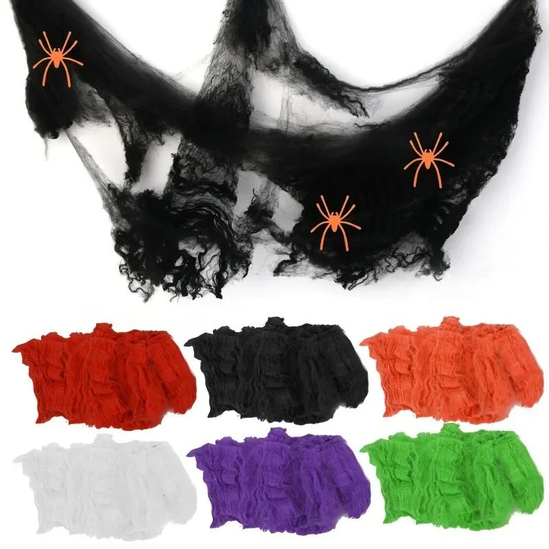 Décorations Halloween Toile d’Araignée Élastique Effrayante