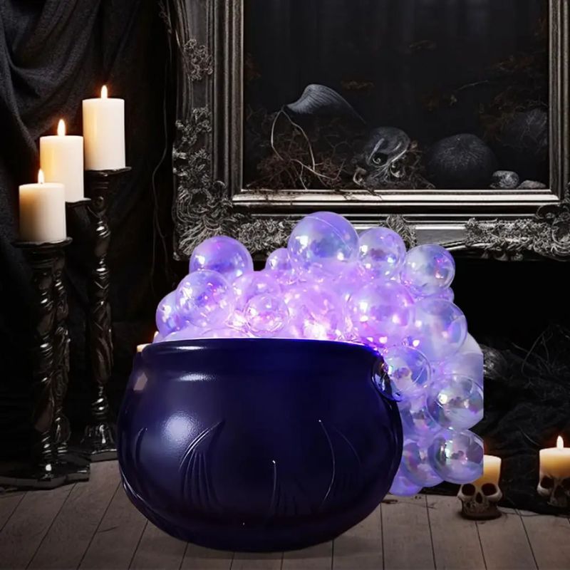 Décorations Halloween Chaudron Lumineux avec Bulles LED